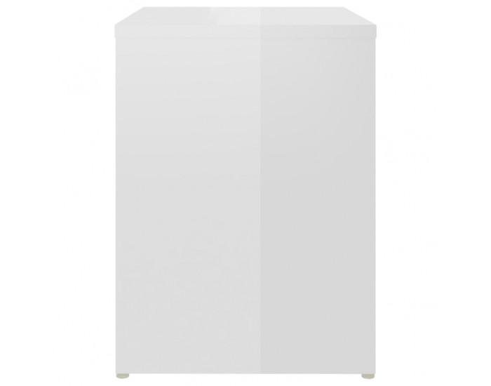 Sonata H Шкафче за спалня, бял гланц, 2 бр, 40x30x40 см, инженерно дърво