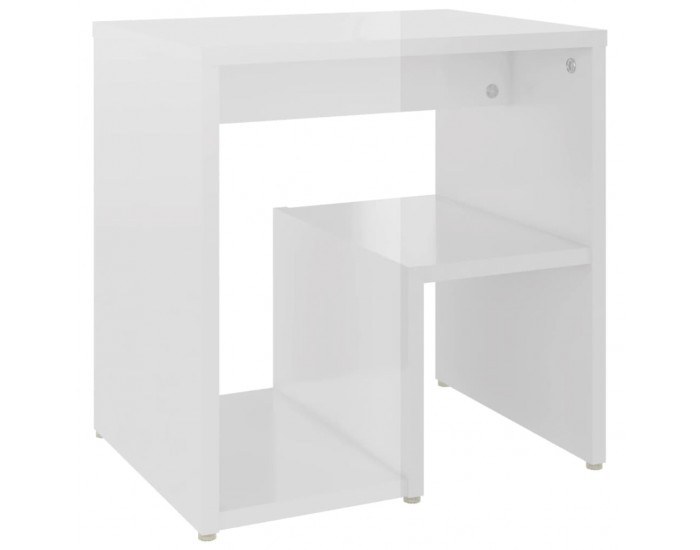 Sonata H Шкафче за спалня, бял гланц, 2 бр, 40x30x40 см, инженерно дърво