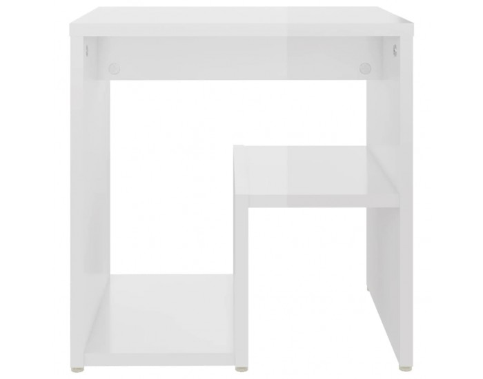 Sonata H Шкафче за спалня, бял гланц, 2 бр, 40x30x40 см, инженерно дърво