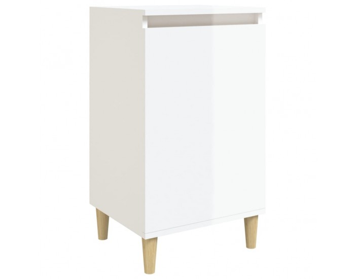 Sonata H Нощно шкафче, бял гланц, 40x35x70 см, инженерно дърво