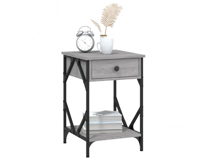 Sonata H Нощно шкафче, сив сонома, 40x42x60 см, инженерно дърво