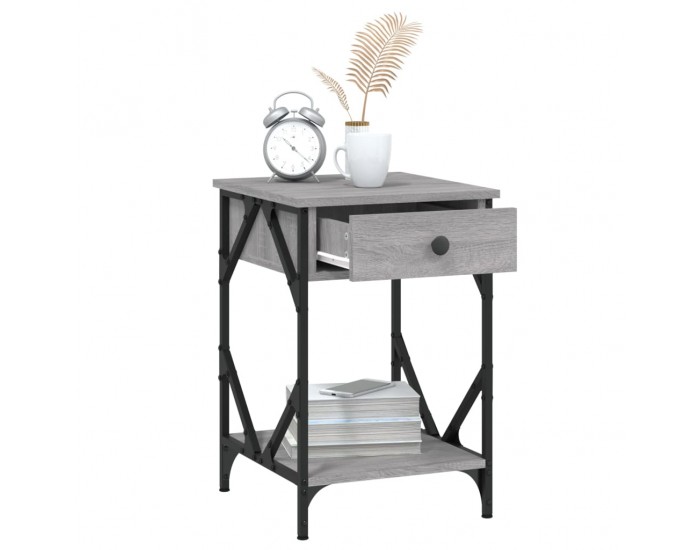 Sonata H Нощно шкафче, сив сонома, 40x42x60 см, инженерно дърво