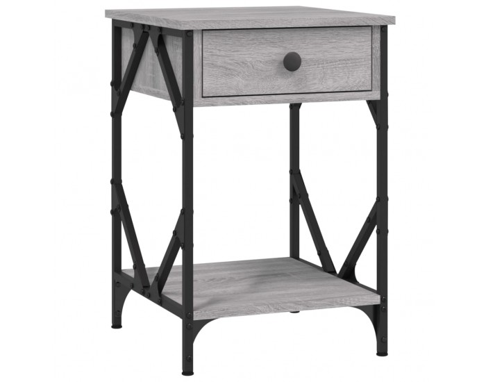 Sonata H Нощно шкафче, сив сонома, 40x42x60 см, инженерно дърво