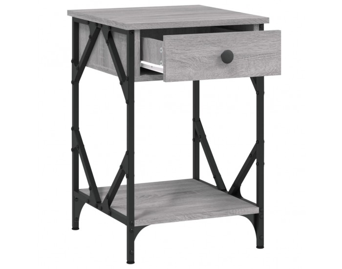 Sonata H Нощно шкафче, сив сонома, 40x42x60 см, инженерно дърво