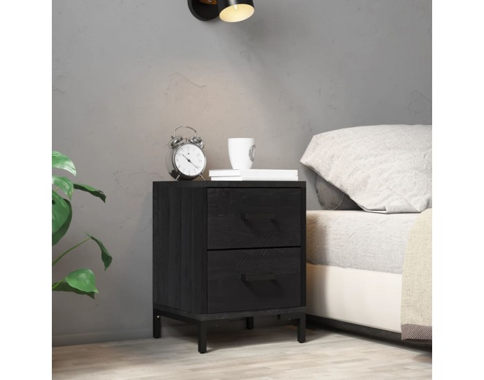 Sonata H Нощно шкафче, черно, 36x30x45 см, бор масив
