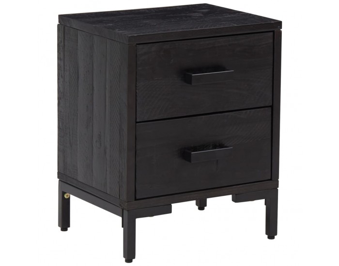 Sonata H Нощно шкафче, черно, 36x30x45 см, бор масив