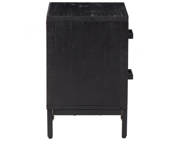 Sonata H Нощно шкафче, черно, 36x30x45 см, бор масив