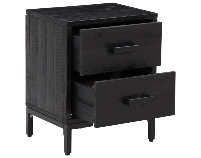 Sonata H Нощно шкафче, черно, 36x30x45 см, бор масив