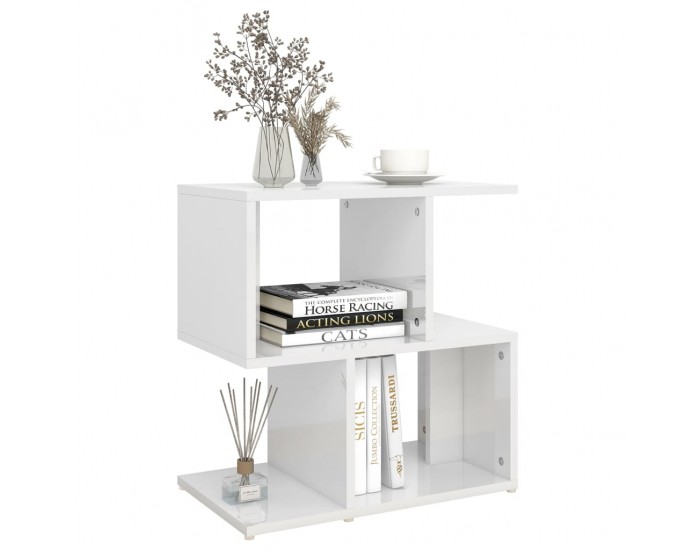 Sonata H Нощно шкафче, бял гланц, 50x30x51,5 см, инженерно дърво