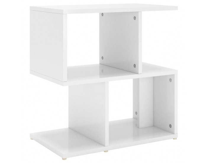 Sonata H Нощно шкафче, бял гланц, 50x30x51,5 см, инженерно дърво