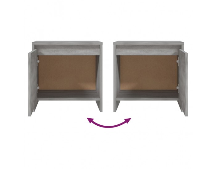 Sonata H Нощно шкафче, сив сонома, 45x34x44,5 см, инженерно дърво