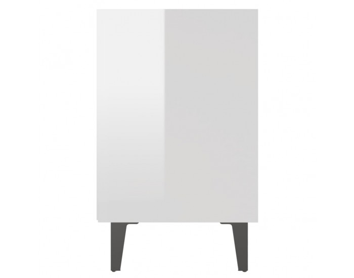 Sonata H Нощни шкафчета с метални крака, 2 бр, бял гланц, 40x30x50 см