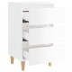Sonata H Нощно шкафче с крака от дърво масив, бял гланц, 40x35x69 см