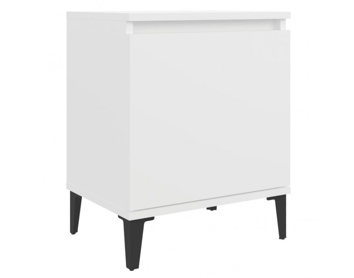 Sonata H Нощно шкафче с метални крака, бяло, 40x30x50 см