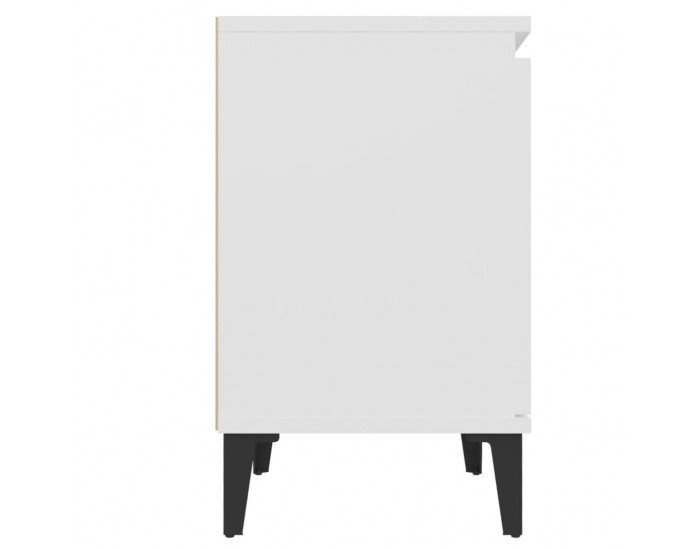 Sonata H Нощно шкафче с метални крака, бяло, 40x30x50 см