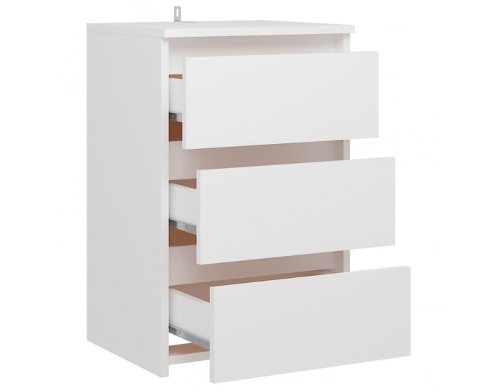 Sonata H Нощни шкафчета, 2 бр, бели, 40x35x62,5 см, инженерно дърво