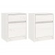 Sonata H Нощни шкафчета, 2 бр, бели, 40x31x50 см, бор масив