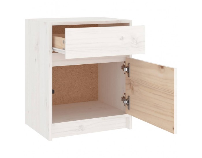 Sonata H Нощни шкафчета, 2 бр, бели, 40x31x50 см, бор масив