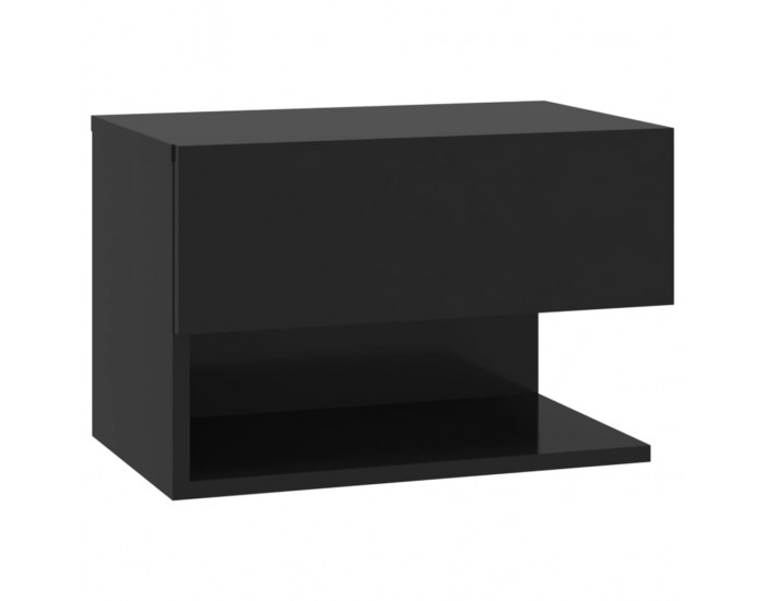 Sonata H Нощни шкафчета за стенен монтаж, 2 бр, черни