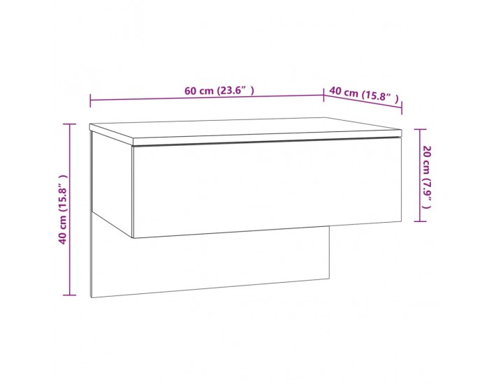 Sonata H Нощни шкафчета за стенен монтаж, 2 бр, дъб сонома