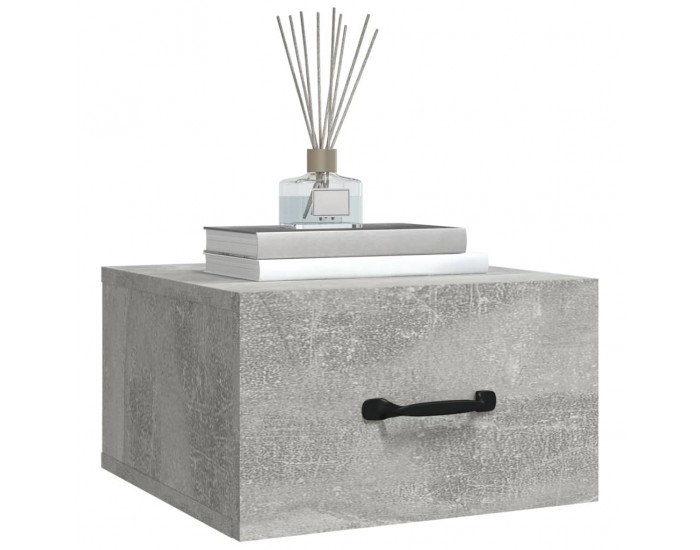 Sonata H Нощни шкафчета за стенен монтаж 2 бр бетонно сиви 35x35x20 см
