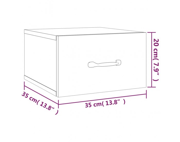 Sonata H Нощни шкафчета за стенен монтаж 2 бр бетонно сиви 35x35x20 см