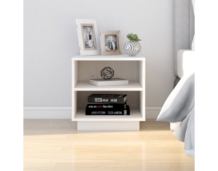 Sonata H Нощни шкафчета, 2 бр, бели, 40x34x40 см, борово дърво масив