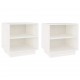 Sonata H Нощни шкафчета, 2 бр, бели, 40x34x40 см, борово дърво масив