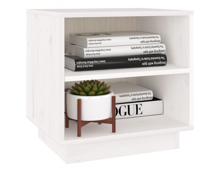 Sonata H Нощни шкафчета, 2 бр, бели, 40x34x40 см, борово дърво масив