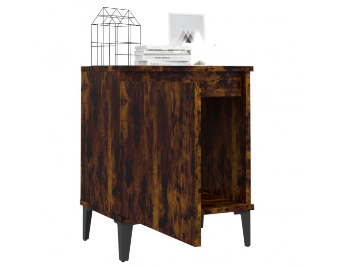 Sonata H Нощни шкафчета с метални крака, опушен дъб, 40x30x50 см