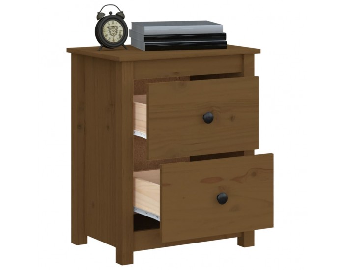 Sonata H Нощно шкафче, меденокафяво, 50x35x61,5 см, борово дърво масив