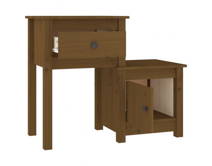 Sonata H Нощно шкафче меденокафяво 79,5x38x65,5 см борово дърво масив