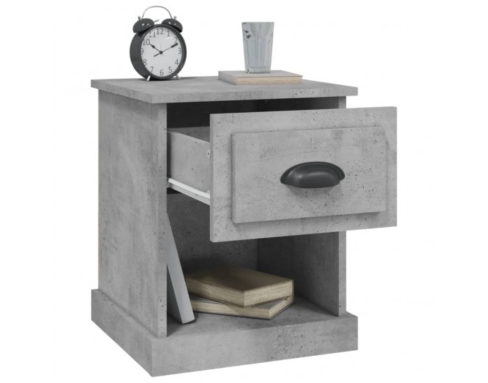 Sonata H Нощни шкафчета, 2 бр, сиво, 39x39x47,5 см, инженерно дърво