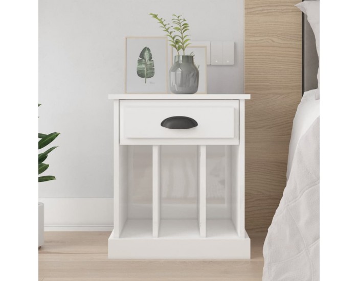 Sonata H Нощно шкафче, бял гланц, 43x36x50 см