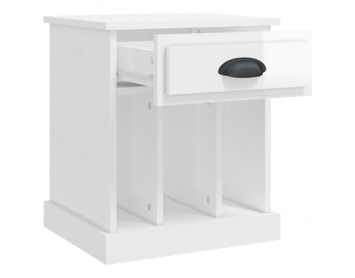 Sonata H Нощно шкафче, бял гланц, 43x36x50 см