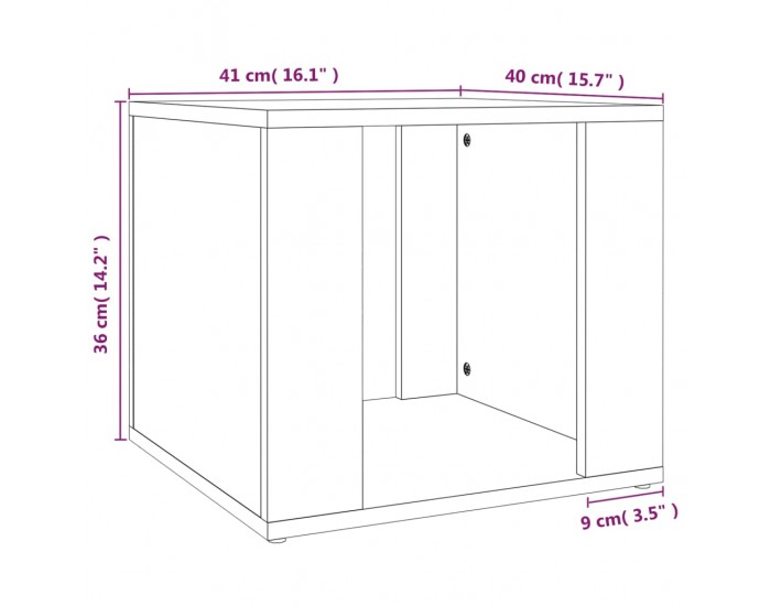 Sonata H Нощна масичка, опушен дъб, 41x40x36 см, инженерно дърво