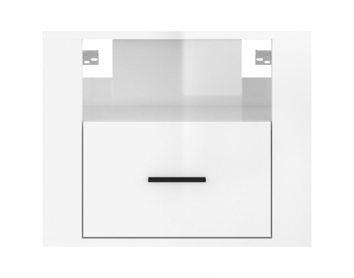 Sonata H Нощни шкафчета за стенен монтаж, 2 бр, бял гланц, 50x36x40 см