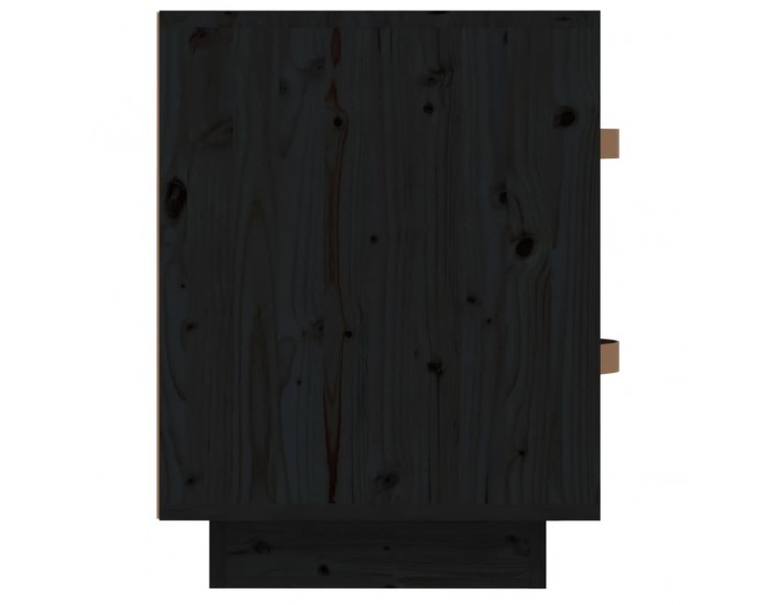 Sonata H Нощно шкафче, черно, 40x34x45 см, борово дърво масив