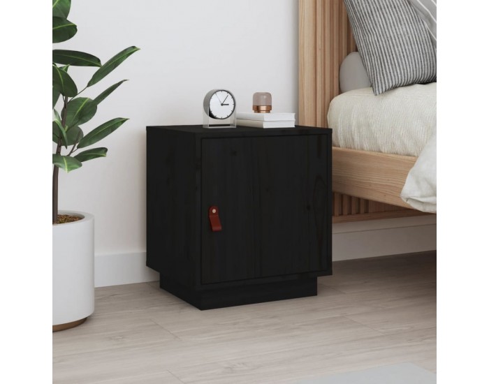 Sonata H Нощно шкафче, черно, 40x34x45 см, борово дърво масив Sonata H Нощно шкафче, черно, 40x34x45 см, борово дърво масив