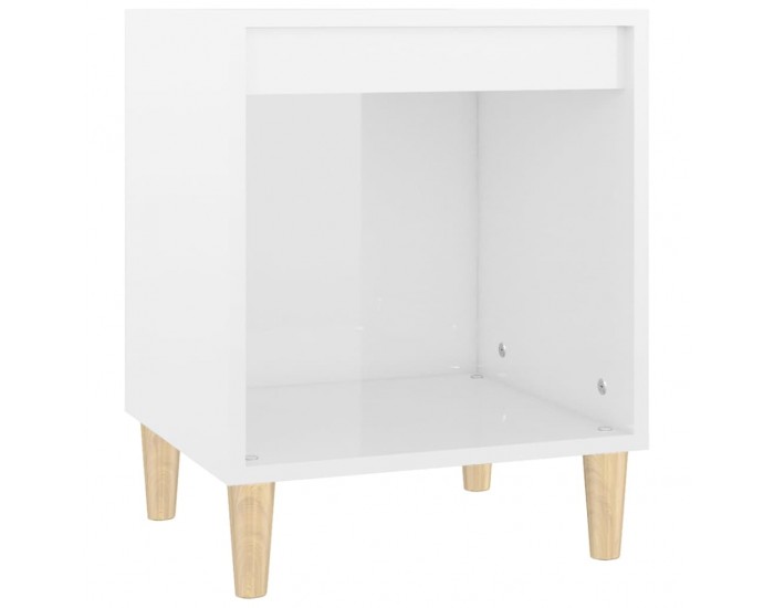 Sonata H Нощно шкафче, бял гланц, 40x35x50 см, инженерно дърво