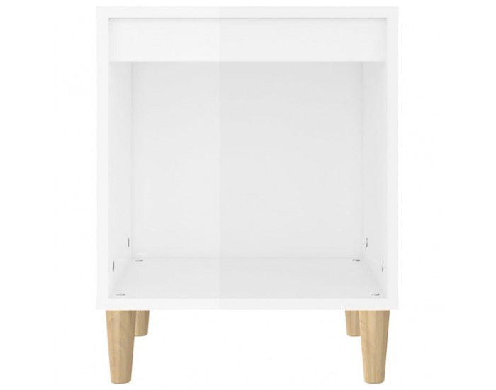 Sonata H Нощно шкафче, бял гланц, 40x35x50 см, инженерно дърво