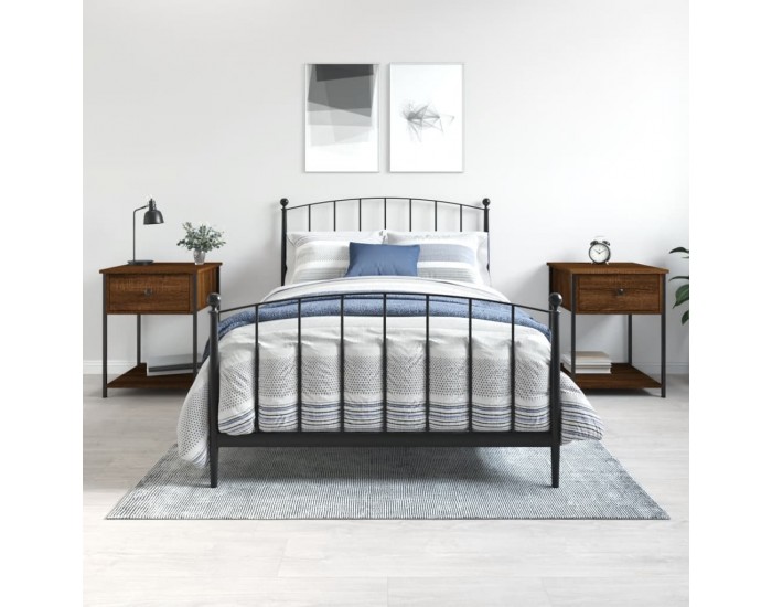 Sonata H Нощни масички, 2 бр, кафяв дъб, 44x45x58 см, инженерно дърво