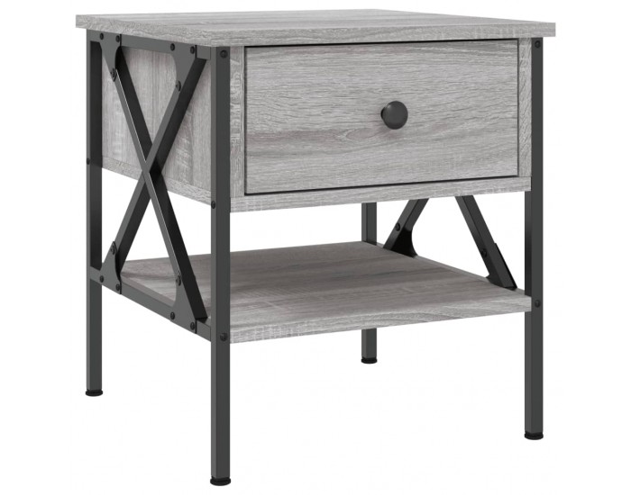 Sonata H Нощни масички, 2 бр, cив сонома, 40x42x45 см, инженерно дърво