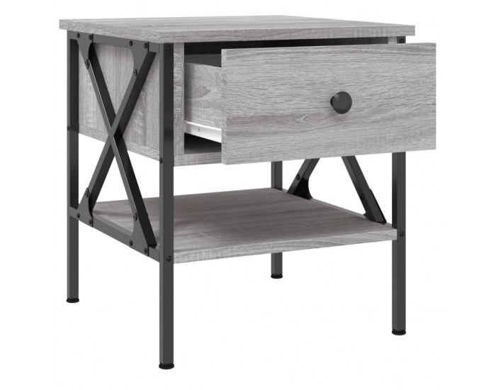 Sonata H Нощни масички, 2 бр, cив сонома, 40x42x45 см, инженерно дърво