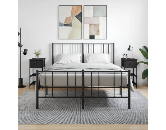 Sonata H Нощни шкафчета 2 бр черни 34x36x70 см инженерно дърво