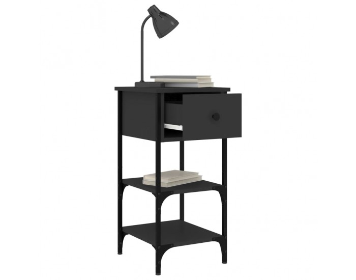 Sonata H Нощни шкафчета 2 бр черни 34x36x70 см инженерно дърво