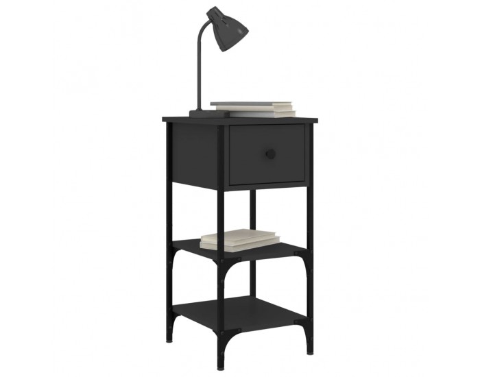 Sonata H Нощни шкафчета 2 бр черни 34x36x70 см инженерно дърво