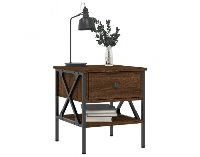 Sonata H Нощни масички, 2 бр, кафяв дъб, 40x42x45 см, инженерно дърво