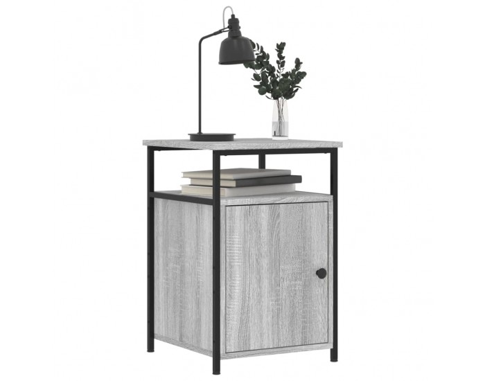 Sonata H Нощно шкафче, сив сонома, 40x42x60 см, инженерно дърво