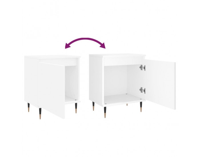 Sonata H Нощни шкафчета 2 бр бели 40x30x50 см инженерно дърво